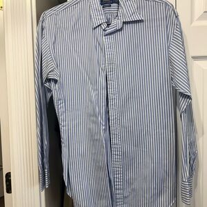 Ralph Lauren Blue and White Striped Dress Shirt